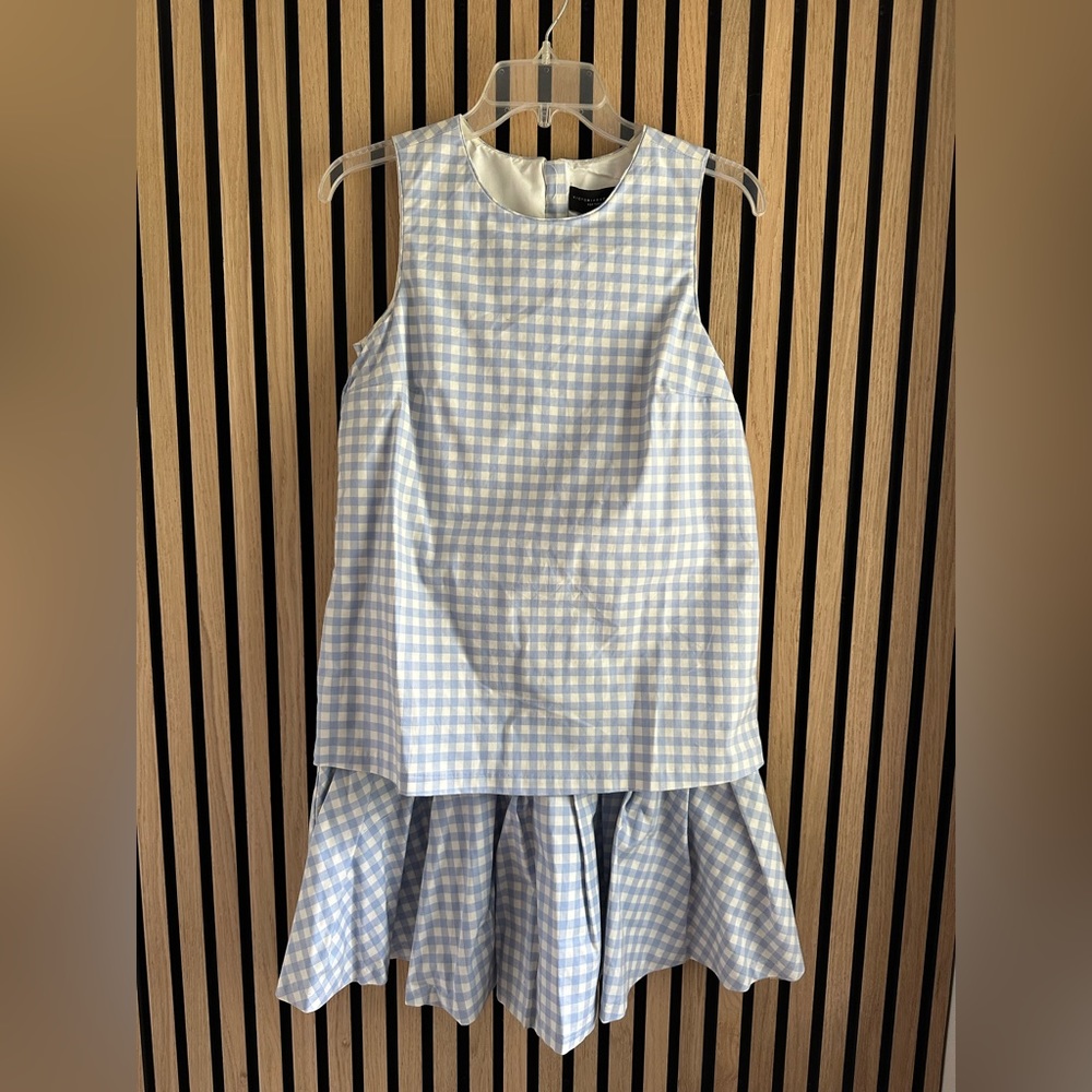 NWT Victoria Beckham for Target Girls XL Sky blue Gingham Pattern Dress